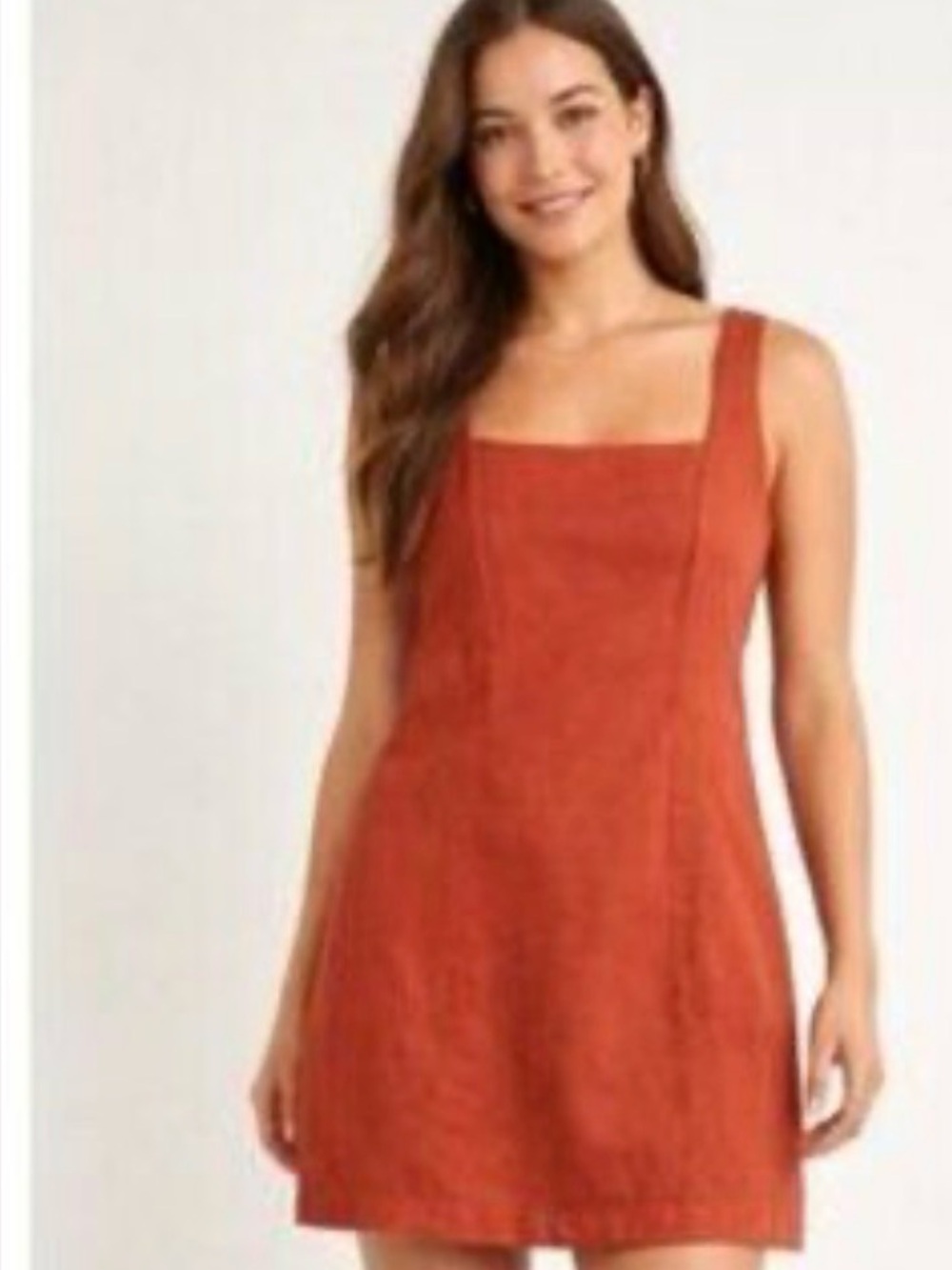 Old Navy Square-Neck Linen-Blend Mini Dress